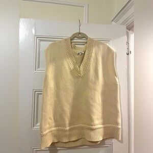 Reformation Marnie Oversized Cotton Sweater Vest Sugar - Size L